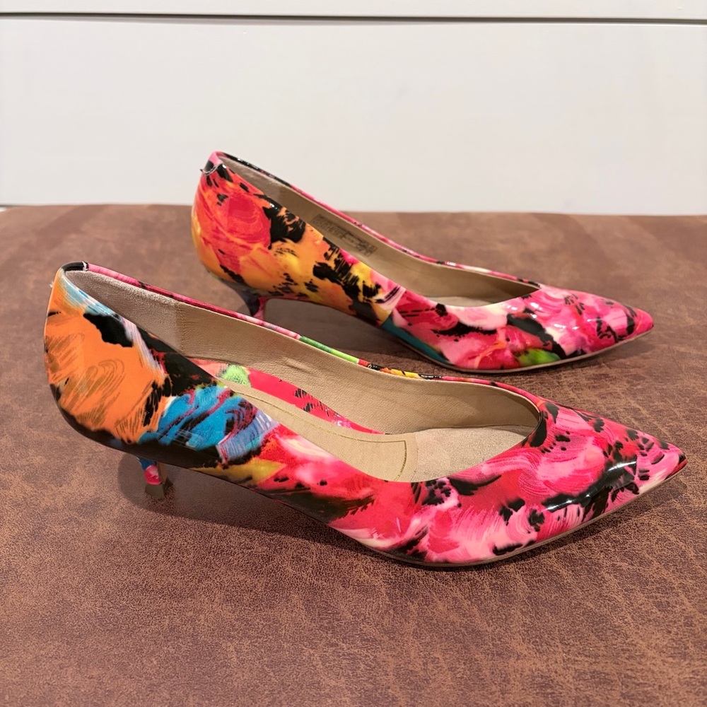 Vionic Josie Floral Kitten Heels 8.5 Pink Spring Statement Pumps Easter Spring - Picture 3 of 10